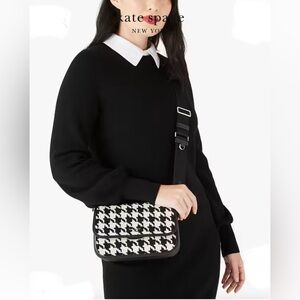 Kate Spade New York Buddie Houndstooth Medium Shoulder Bag